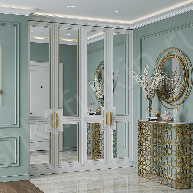 Прихожая Аурелия Светлые Белый Классика 4х створчатые Прихожая Для вещей