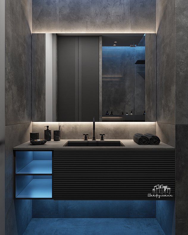 Мебель в санузел Шондер Темные Черный Современный   Для вещей 7