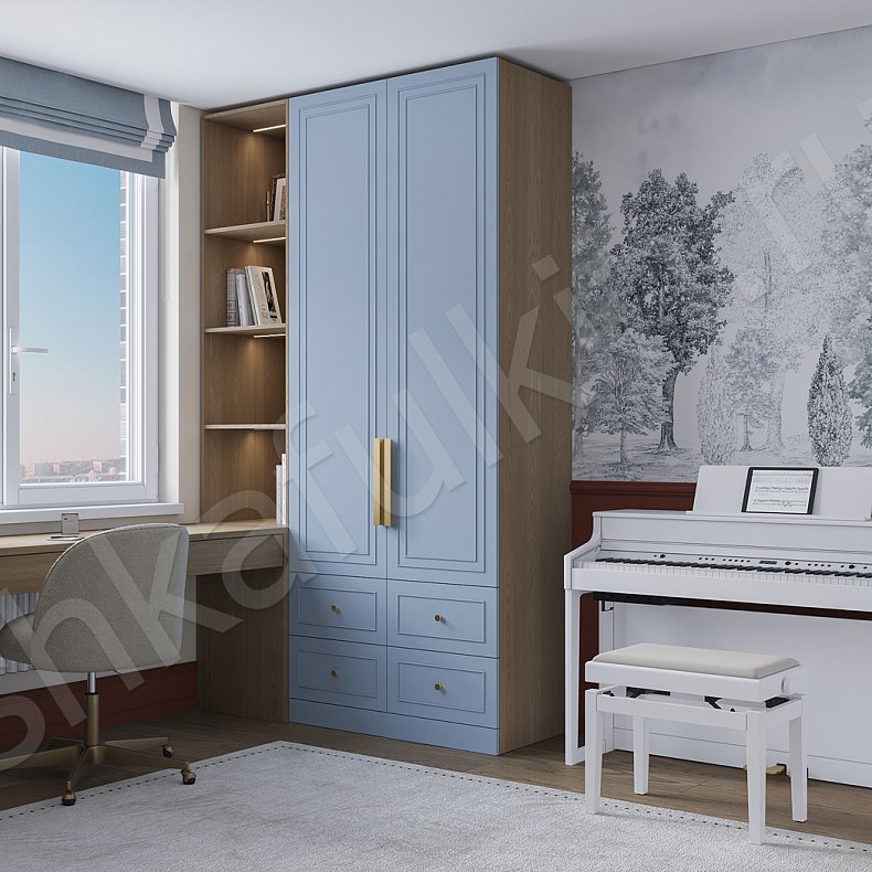 Изображение Детская Моррис Светлые Синий Цветной Неоклассика Детская Для вещей Для декора Для книг 3