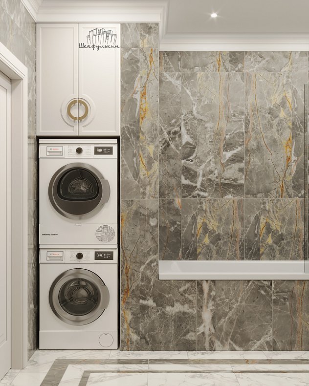 Тумба в ванную Сицилия Светлые Золото Белый Неоклассика   Для вещей 3