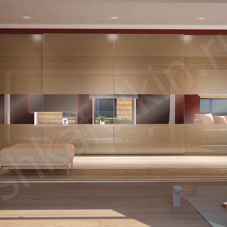 Изображение Встроенный шкаф-купе Арне Светлые Коричневый Современный 4х створчатые Гостиная Для вещей 1