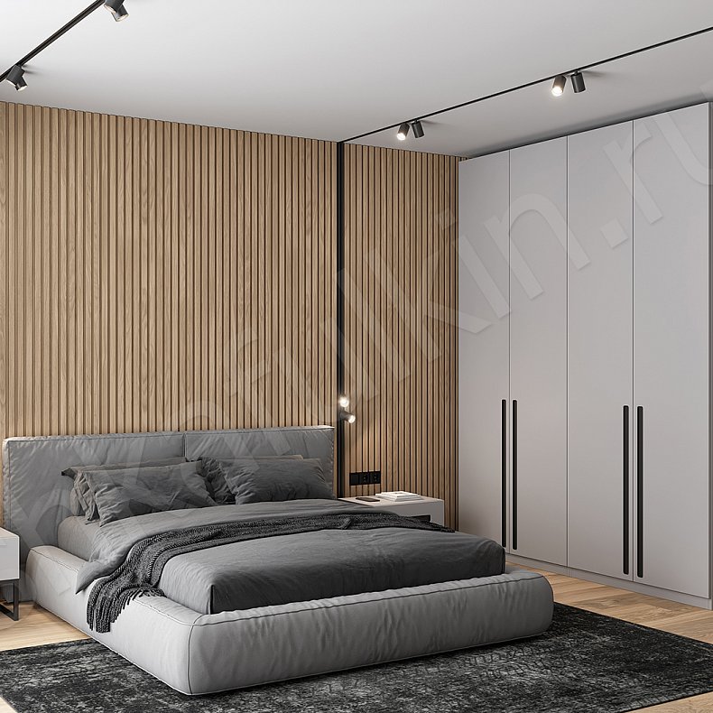 Гарнитур Лостерри Серый Минимализм 4х створчатые Спальня Для вещей