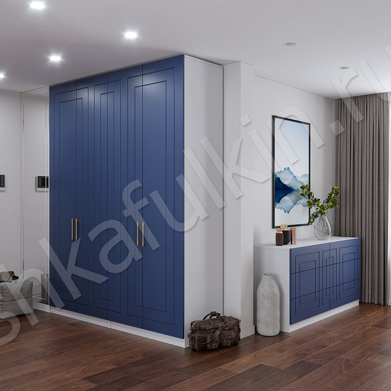 Прихожая Виолетта Синий Цветной Неоклассика 4х створчатые Прихожая Для вещей