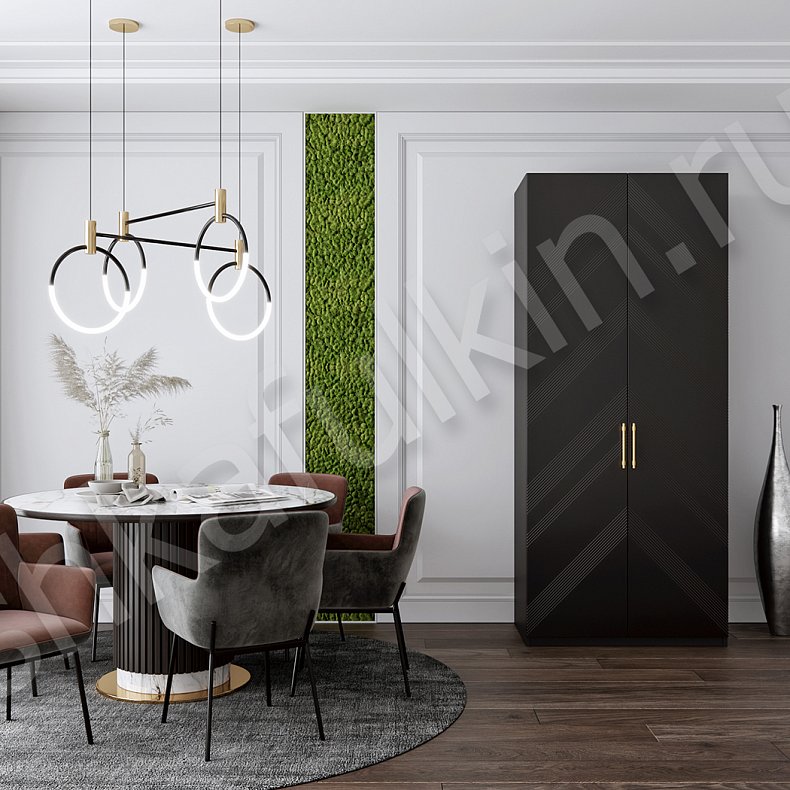 Изображение Корпусный шкаф Кельвин Белый Черный Светлые Темные Модерн 4х створчатые Гостиная Для вещей 4