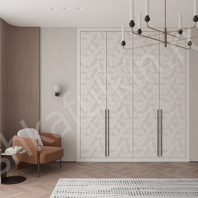 Встроенный шкаф Токио Белый Светлые Современный 4х створчатые Спальня Для белья Для вещей 1