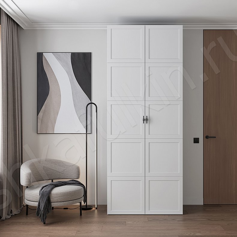 Шкаф Дримнэс Белый Неоклассика 2х створчатые Гостиная Для вещей 1