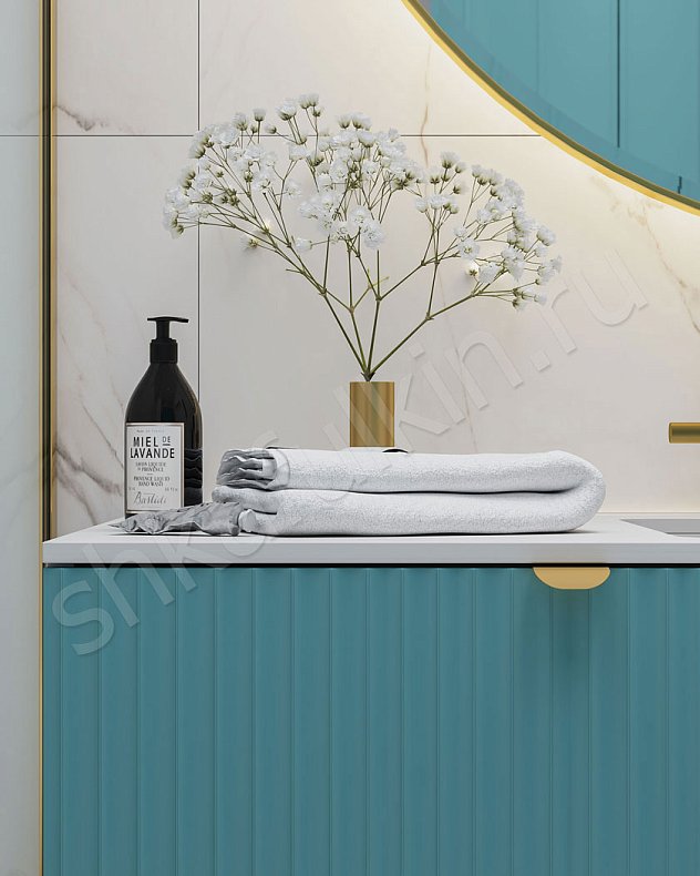 Мебель в ванную Монмартр Светлые Синий Цветной Неоклассика 2х створчатые  Для вещей 2