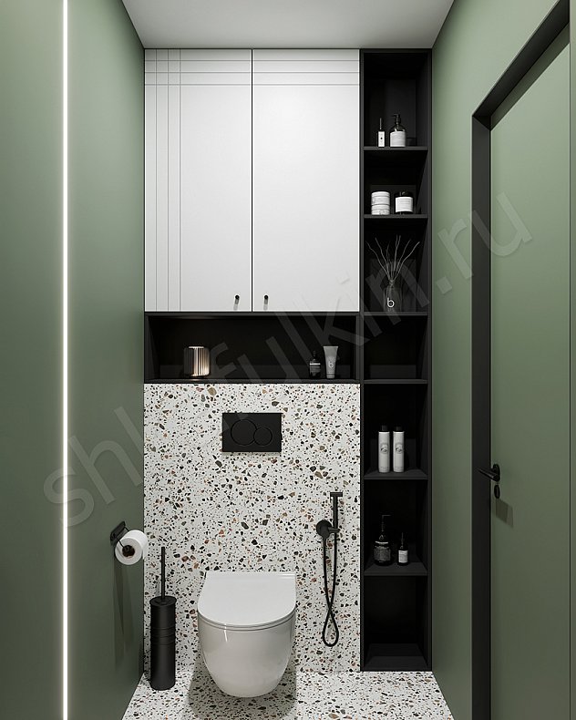 Мебель в ванную Монтекки Светлые Черный Белый Современный   Для вещей 1