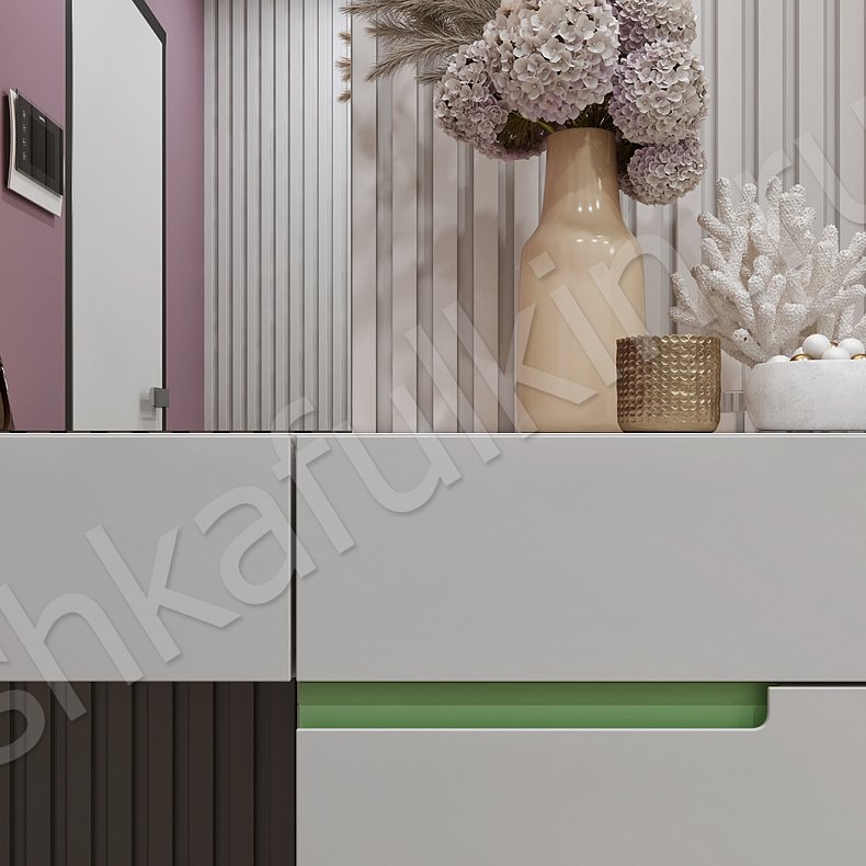 Прихожая Травиата Белый Цветной Минимализм 4х створчатые Прихожая Для вещей 10