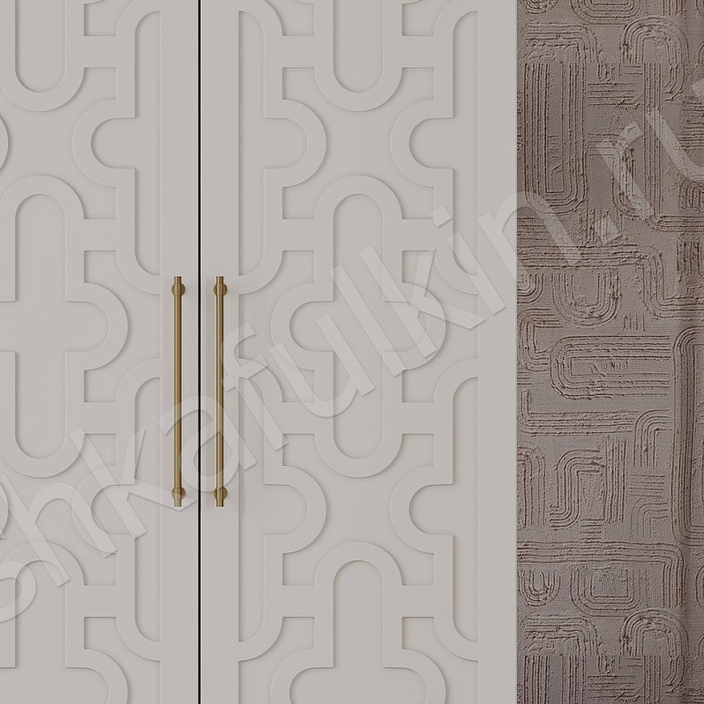 Шкаф Барби 4 двери Белый Неоклассика 4х створчатые Гостиная Для вещей 2