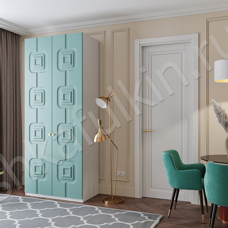 Корпусный шкаф Тиффани Зеленый Светлые Цветной Модерн 2х створчатые Гостиная Для вещей