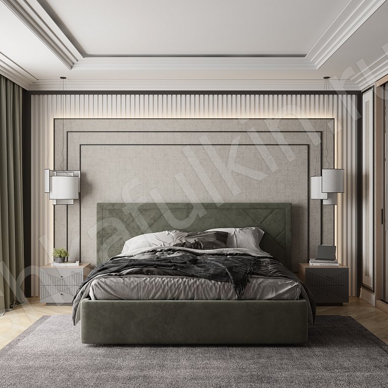 Встроенный шкаф-купе Хадсон Светлые Серый Современный 5и створчатые Спальня Для белья Для вещей 2