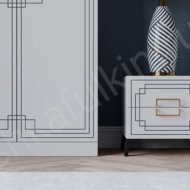 Шкаф  белый 2 двери Метрополитан Белый Минимализм 2х створчатые Спальня Для вещей 2