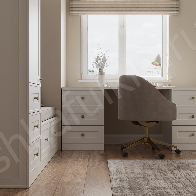 Кабинет Раймонд Светлые Белый Классика   Для вещей Для книг 2