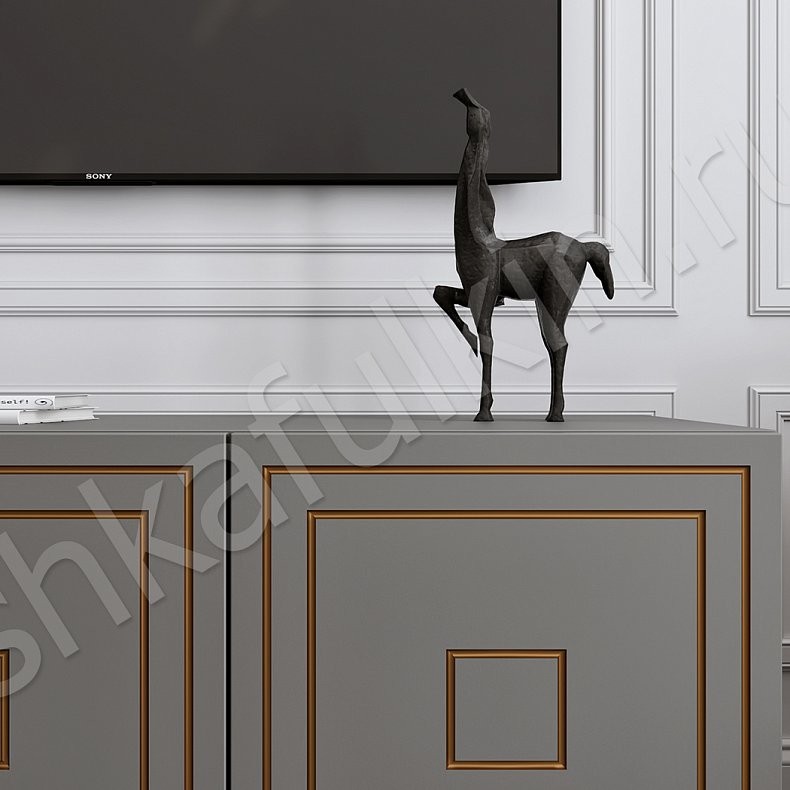 Изображение Гарнитур Дельта Золото Светлые Серый Модерн 4х створчатые Спальня Для вещей 2