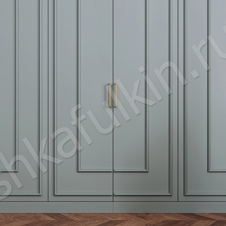 Встроенный шкаф Джорджия Белый Зеленый Темные Светлые Серый Неоклассика 6и створчатые Гостиная Для вещей 11