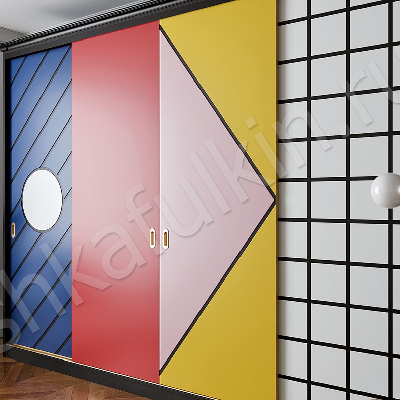 Изображение Шкаф-купе Энди Уорхол Цветной Современный 4х створчатые Гостиная Для вещей 2