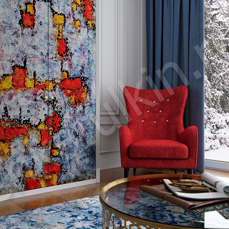 Распашной шкаф Феникс Цветной Белый Красный Синий Светлые Модерн 2х створчатые Гостиная Для белья Для вещей 4