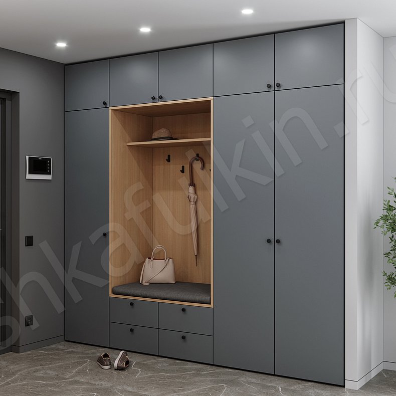 Изображение Прихожая Зорро Темные Светлые Серый Коричневый Черный Минимализм 3х створчатые Прихожая Для вещей 4