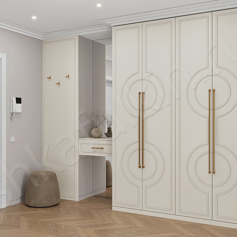 Прихожая Джорджетта Светлые Коричневый Неоклассика 4х створчатые Прихожая Для вещей