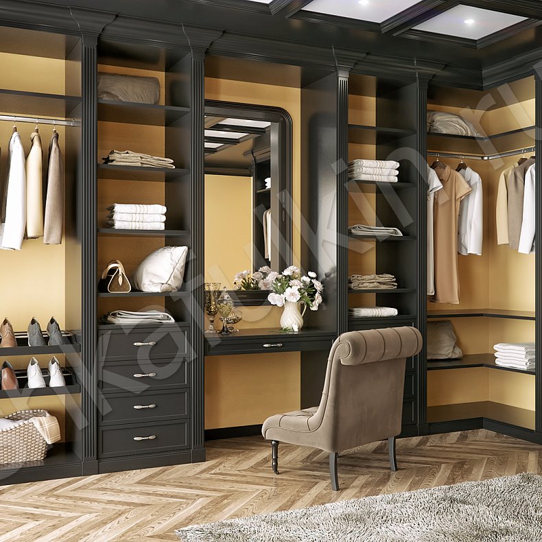 Гардеробная Онегин Черный Классика  Гардеробная  1