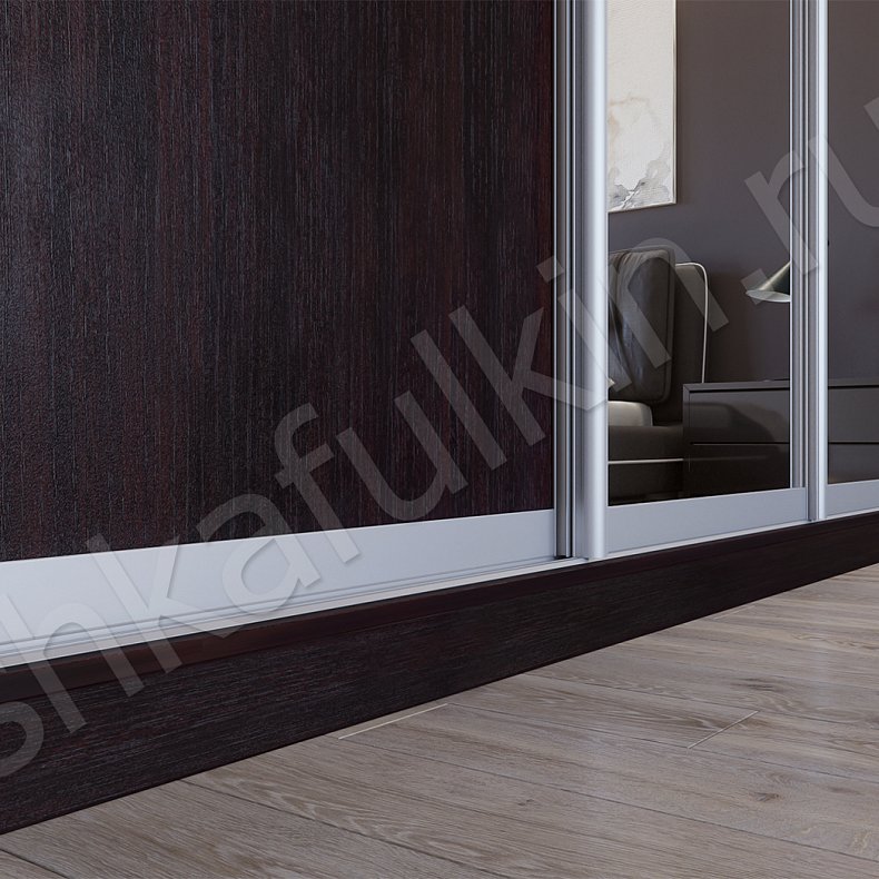 Корпусный шкаф-купе Хит Темные Венге Коричневый Минимализм 4х створчатые Спальня Для вещей 3