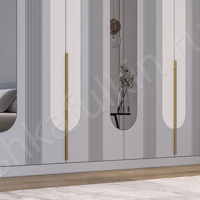 Встроенный шкаф Попурри Серый Светлые Современный 4х створчатые Спальня Для вещей 3