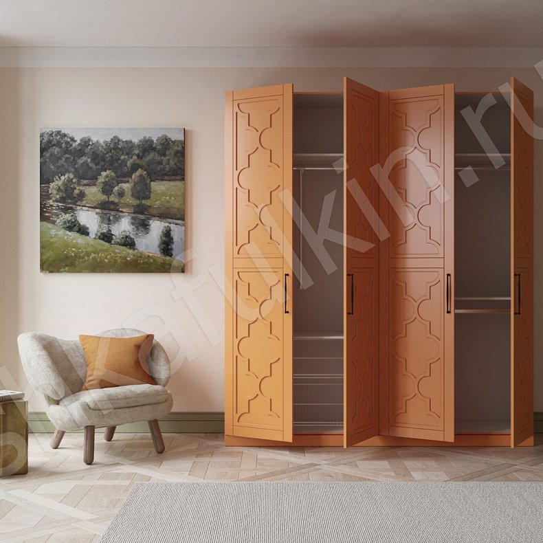 Шкаф Пифагор Цветной Неоклассика 4х створчатые Гостиная Для вещей 4