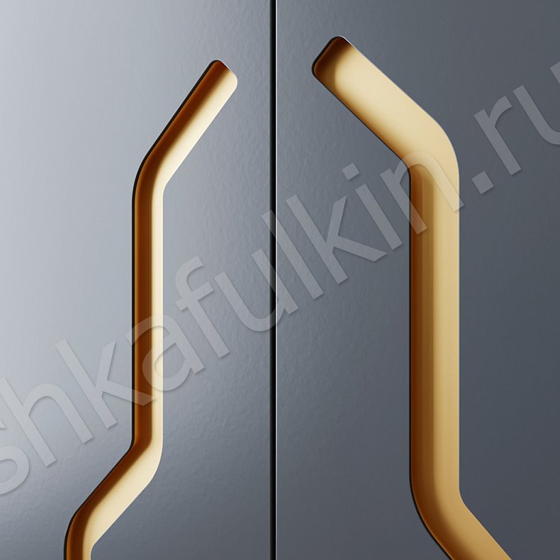 Изображение Корпусный шкаф Консул Цветной Серый Синий Темные Золото Модерн 2х створчатые Гостиная Для вещей 9