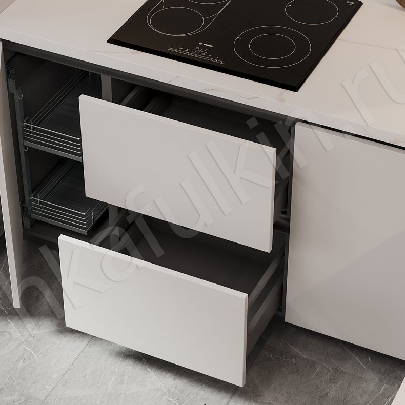 Кухня Кастамону Светлые Белый Минимализм   Для посуды 10