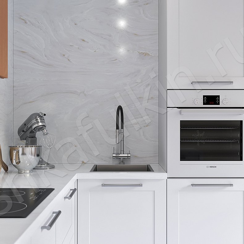 Изображение Кухня Аркобалена Светлые Белый Цветной Древесный Неоклассика Для декора Для посуды 5