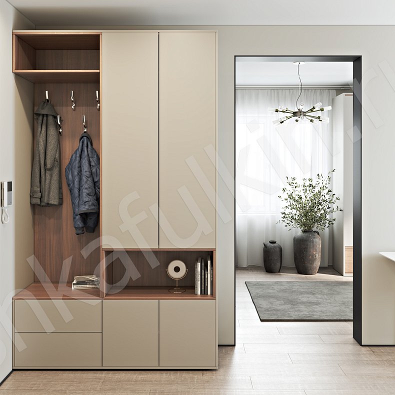 Прихожая Мэрри Серый Черный Минимализм 2х створчатые Прихожая Для вещей Для декора