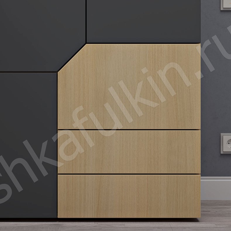 Изображение Шкаф Сонум Темные Светлые Серый Коричневый Древесный Черный Скандинавский 2х створчатые Гостиная Для вещей Для белья 11