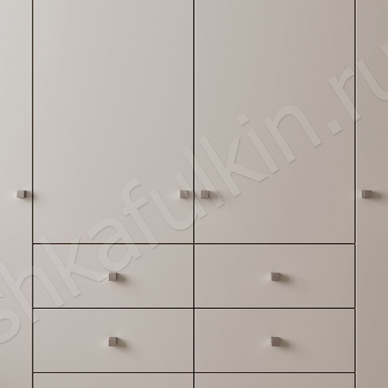 Изображение Шкаф Джерри Темные Светлые Коричневый Черный Белый Скандинавский 4х створчатые Гостиная Для вещей Для белья 11