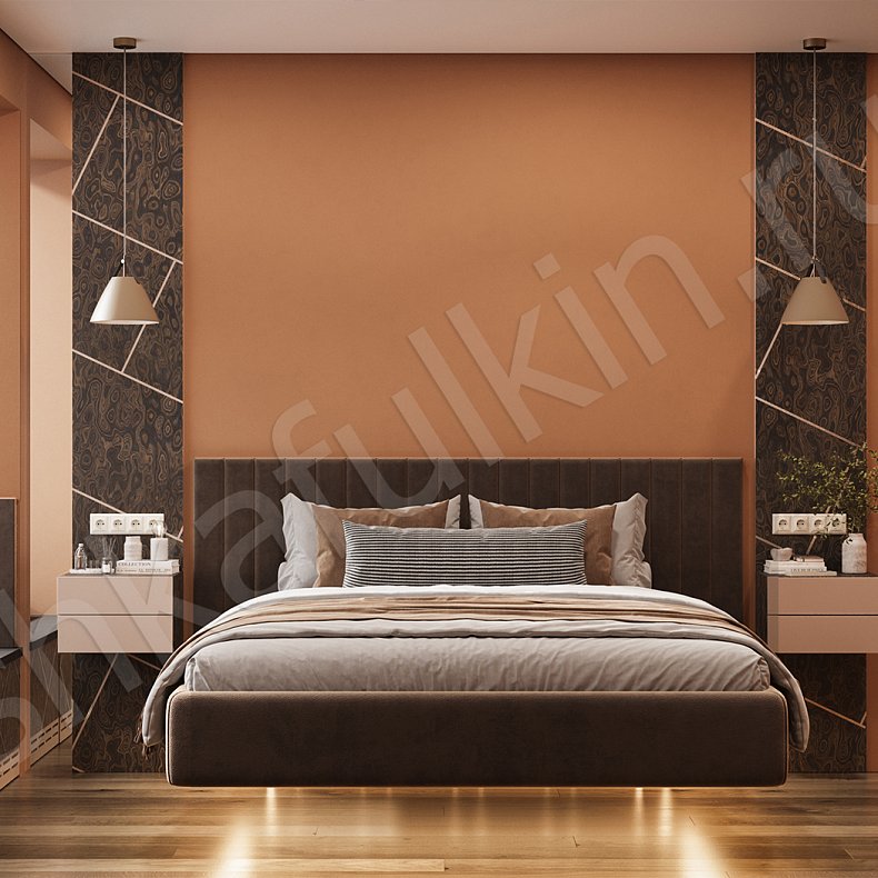 Изображение Гарнитур Эспрессо Темные Золото Древесный Современный 2х створчатые Спальня Для вещей Для белья 2