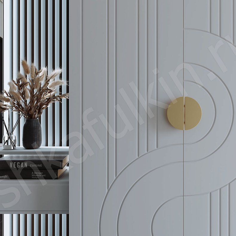 Изображение Прихожая Кьяра Белый Золото Светлые Современный 2х створчатые Прихожая Для вещей 6