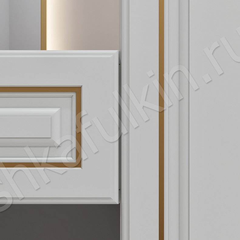 Прихожая Персей Белый Цветной Синий Золото Неоклассика 4х створчатые Прихожая Для вещей 8