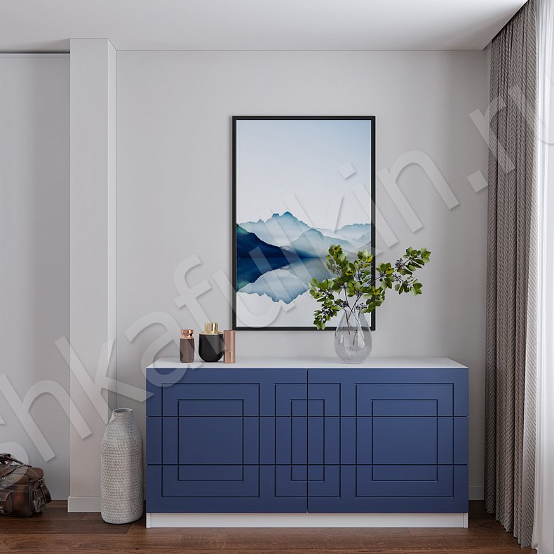 Изображение Прихожая Виолетта Синий Цветной Неоклассика 4х створчатые Прихожая Для вещей 3