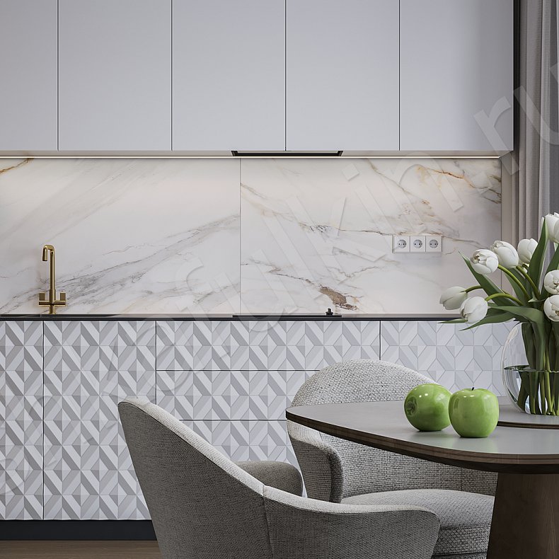 Изображение Кухня Эльма Светлые Древесный Белый Неоклассика   Для посуды 2