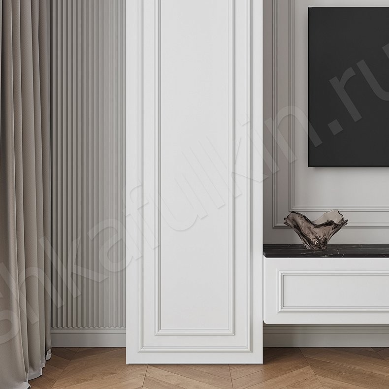 Изображение ТВ-стенка Джорджия Белый Древесный Коричневый Светлые Неоклассика 2х створчатые Гостиная Для книг Для декора Под ТВ 5