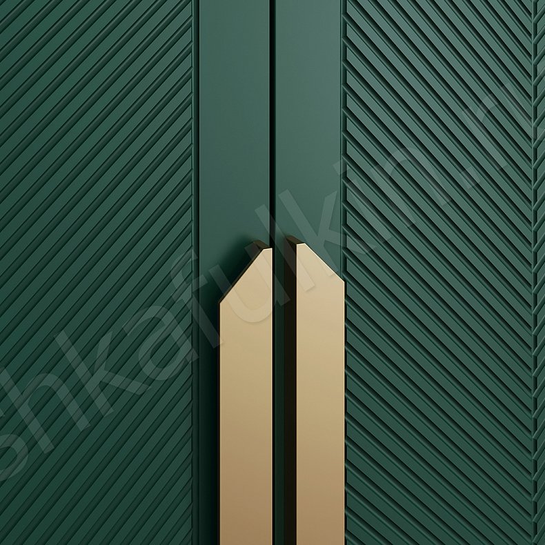 Шкаф с комодом Анабэль Цветной Красный Темные Зеленый Неоклассика 2х створчатые Прихожая Для вещей 7