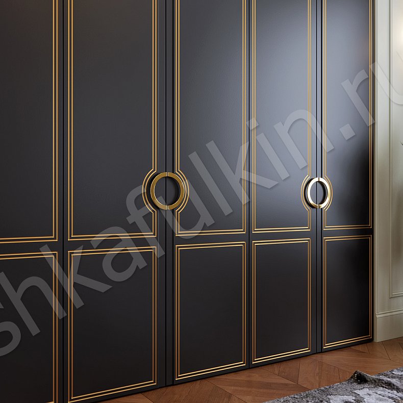 Изображение Спальный гарнитур София Черный Коричневый Светлые Темные Золото Классика 6и створчатые Спальня Для вещей 7
