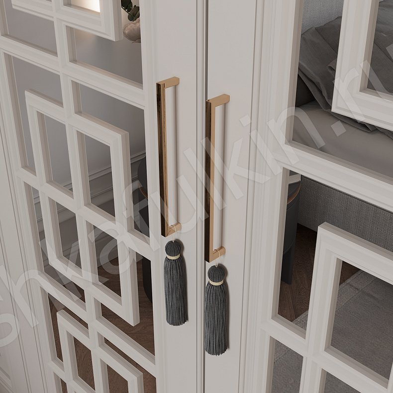 Шкаф Антида Белый Неоклассика 4х створчатые Спальня Для вещей 4