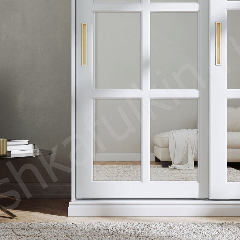 Изображение Шкаф-купе Виват Белый Классика 3х створчатые Гостиная Для вещей 5