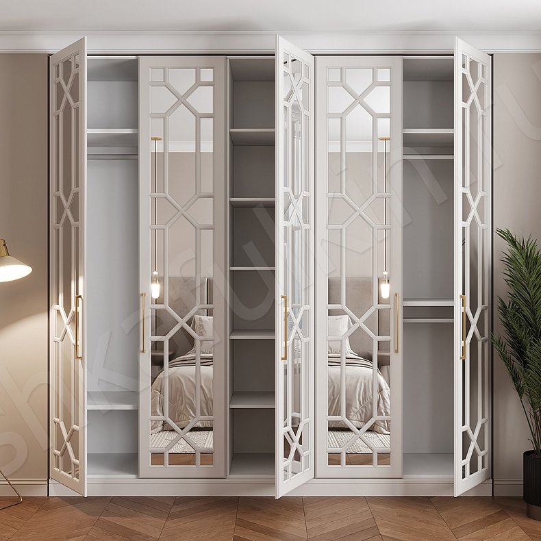 Изображение Шкаф Смит Белый Светлые Неоклассика 5и створчатые Спальня Для вещей 4