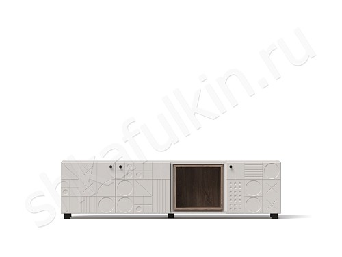 Изображение цвета Тумба Фабрицио Светлые Белый Древесный Коричневый Красный Серый Темные Современный 3х створчатые Гостиная Для книг Для декора Под ТВ