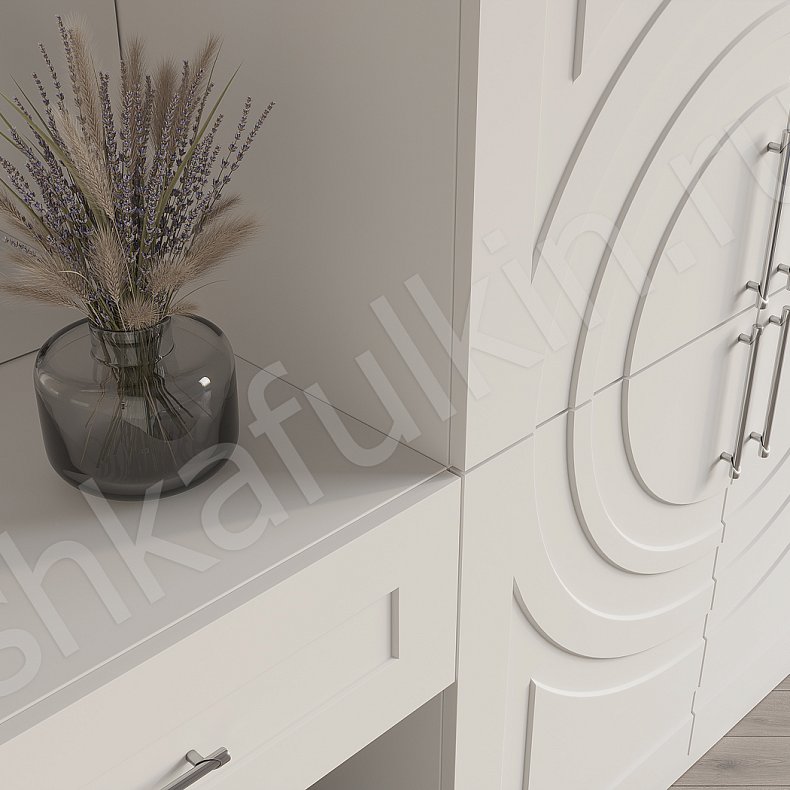 Прихожая Линдор Белый Коричневый Светлые Неоклассика 2х створчатые Прихожая Для вещей 10