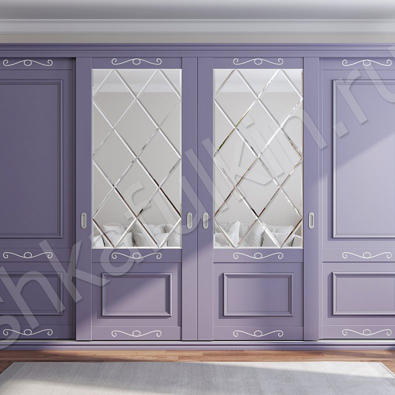 Корпусный шкаф-купе Валет Цветной Классика 4х створчатые Гостиная Для вещей 2