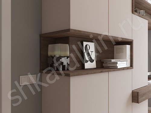 Изображение цвета Шкаф с рабочей зоной Джамбо Древесный Прованс 4х створчатые Спальня 