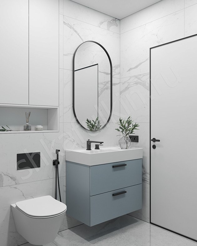 Мебель в ванную Мурано Светлые Синий Минимализм   Для вещей 1